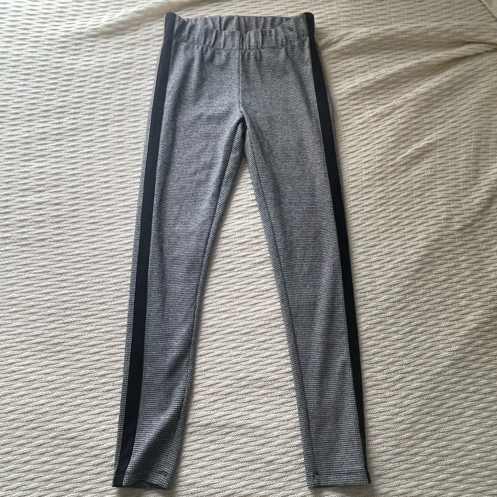 Houndstooth pattern work pants, skinny leg